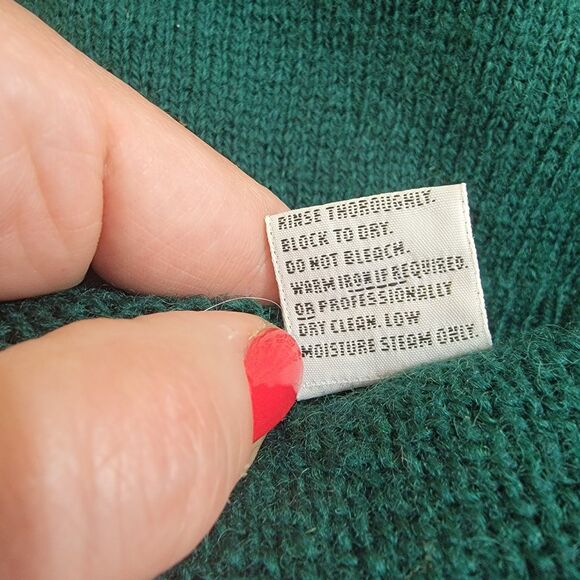 VTG‎ Highland Glen Sweater Mens L Forest Green Pure New Wool Pullover Scotland - Picture 5 of 11